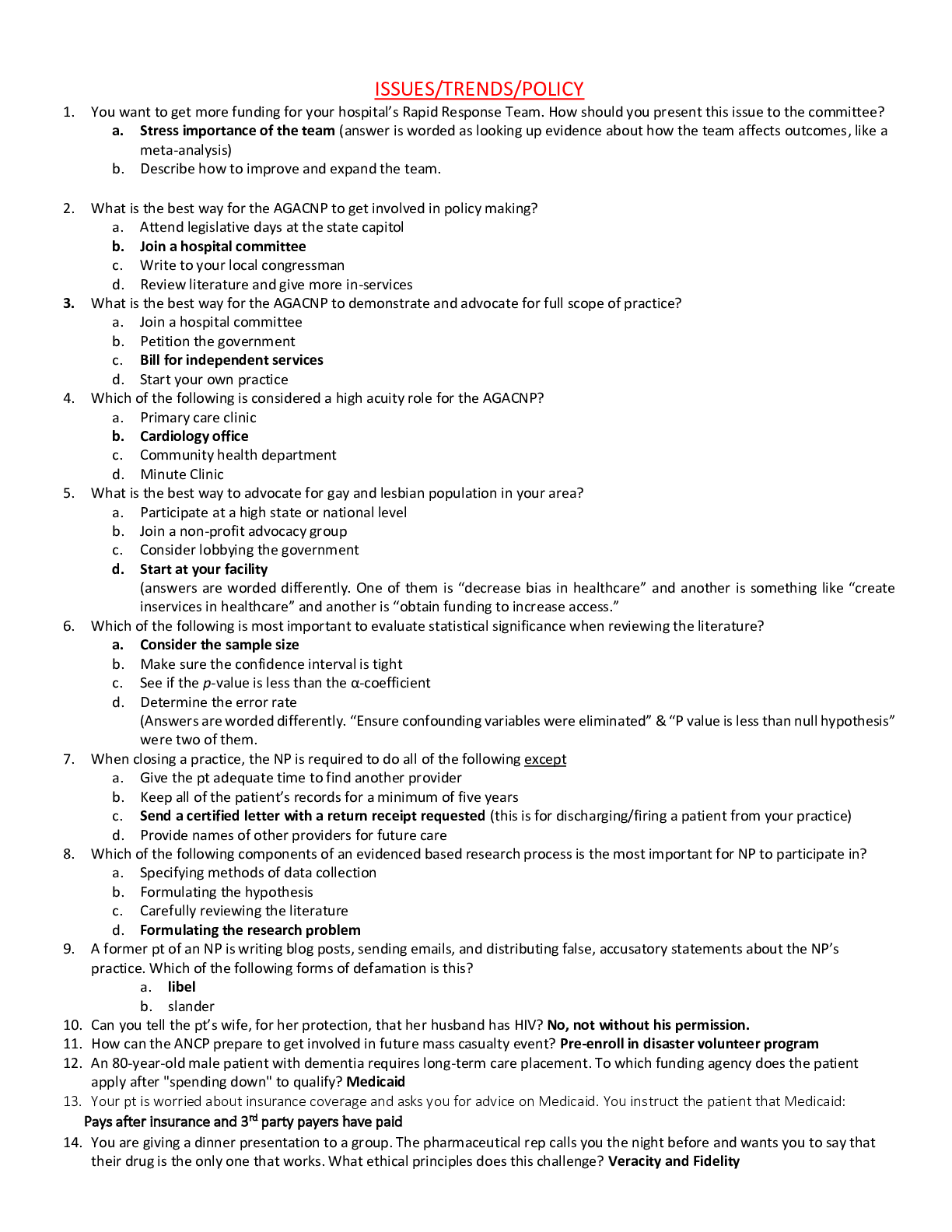 Preview image for Grand Canyon University-GRADUATE-508;Boards Study Guide: ISSUES/TRENDS/POLICY (LATEST)